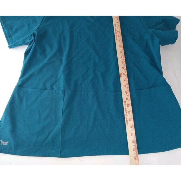GREY'S ANATOMY Women's Blue Three Pocket  Scrub Top size 2XL - Picture 5 of 10
